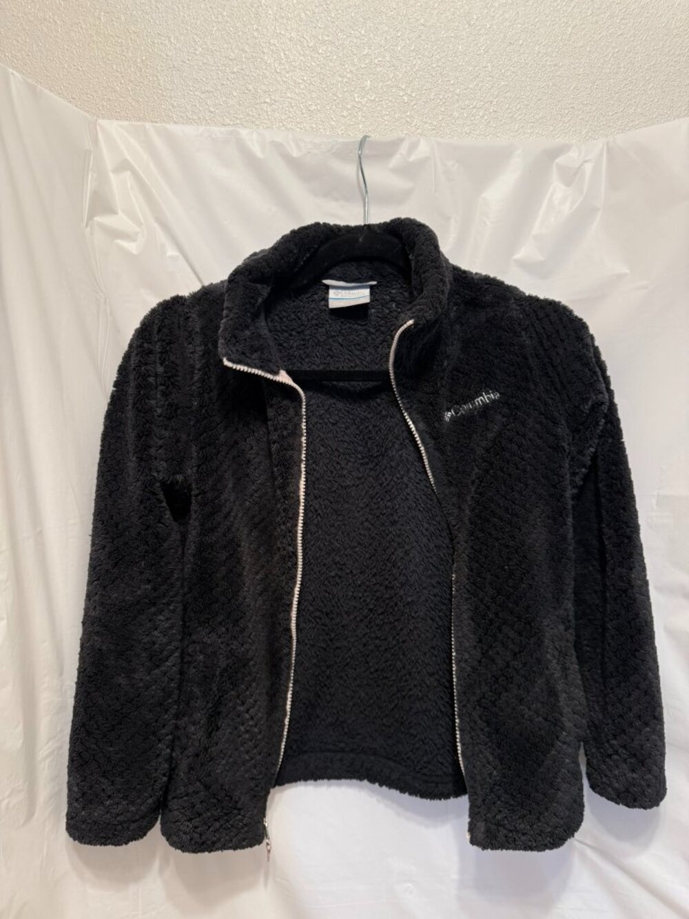Columbia Black Sherpa Fleece Full Zip Jacket M 10